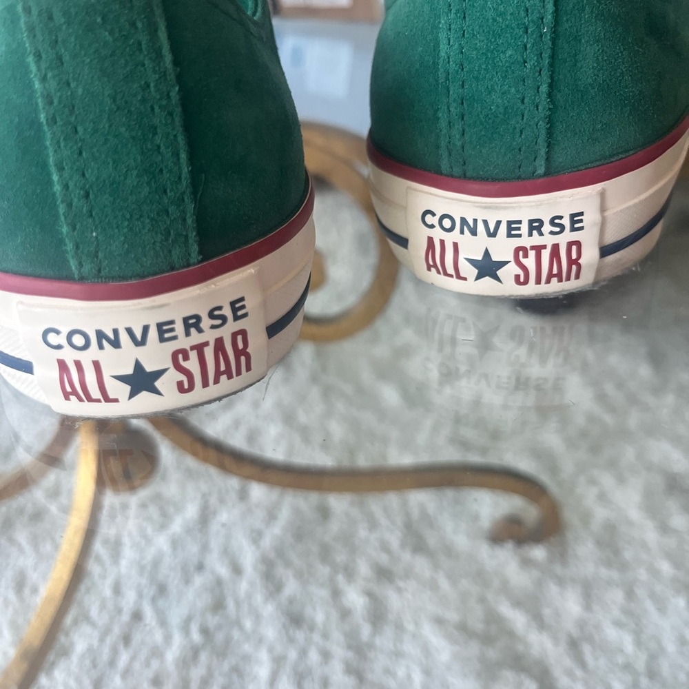 Converse Men's sz 11.5 women sz 13.5 Forest Green Suede Look Sneakers - Picture 6 of 10